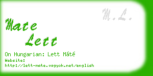 mate lett business card